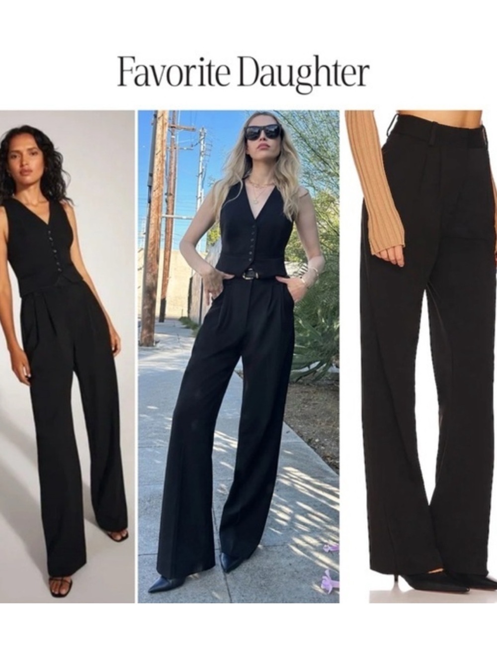 Favorite Daughter the favorite pant shortie dress pants trousers in black sz 6 - Picture 3 of 10